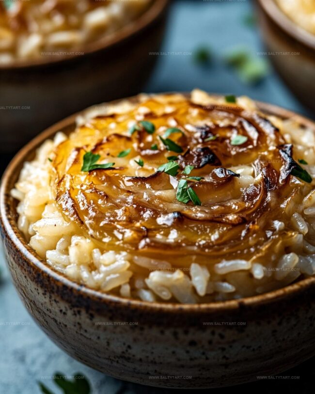 Instructions for French Onion Soup Rice