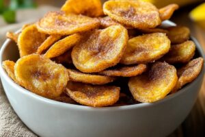 Sweet Cinnamon Air Fryer Banana Chips Recipe