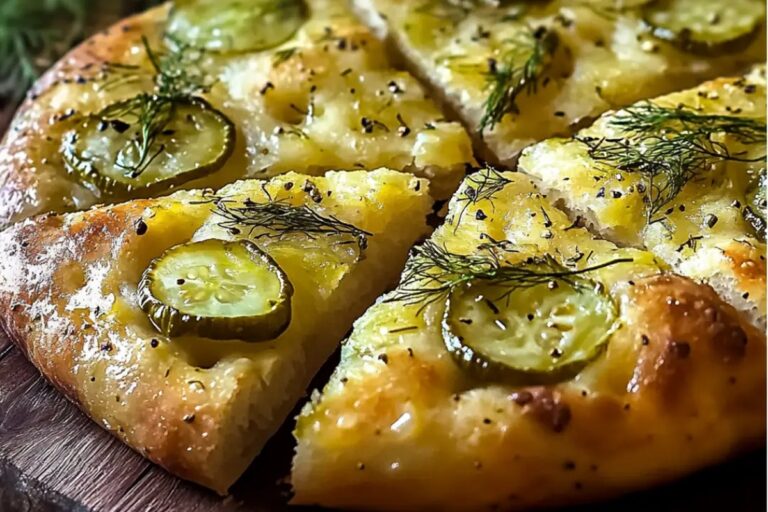 Dill Pickle Focaccia Bread Recipe