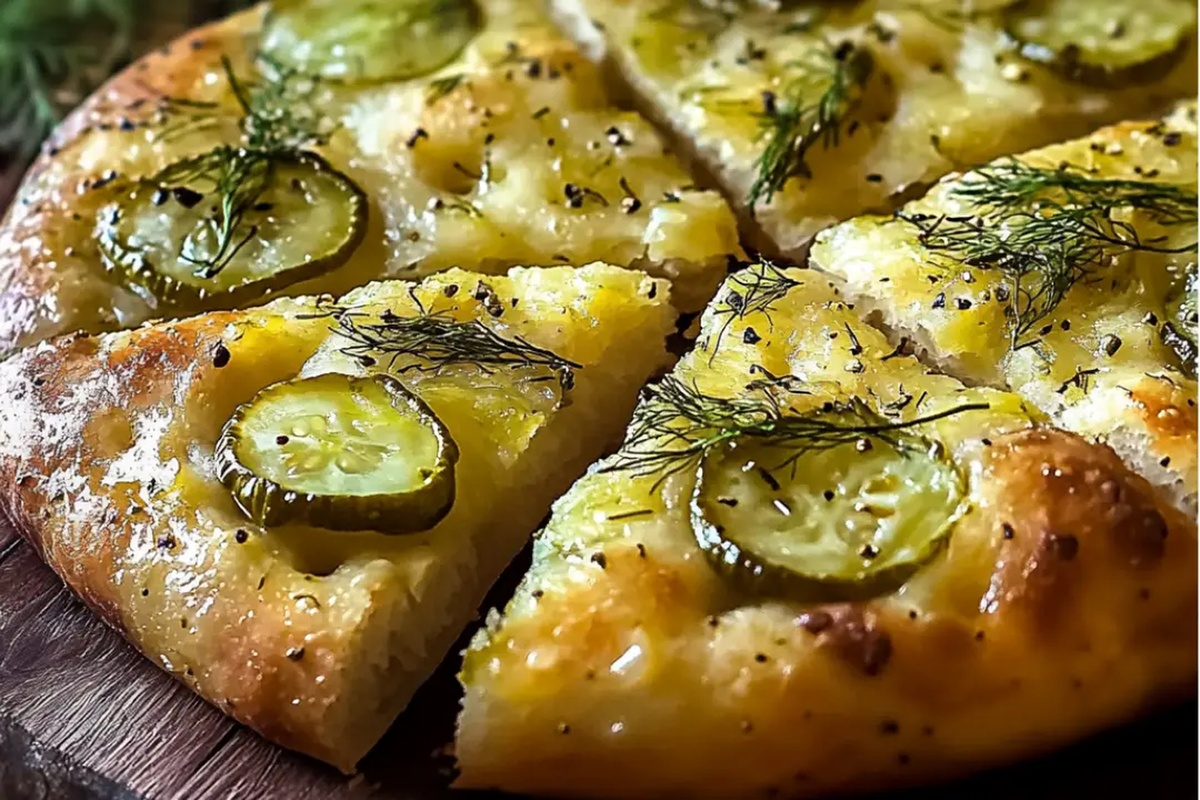 Dill Pickle Focaccia Bread Recipe