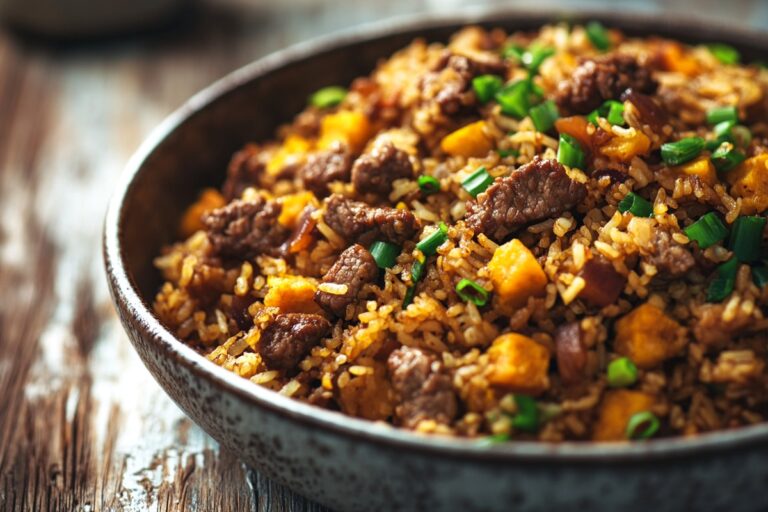Onion Beef Fried Rice Recipe