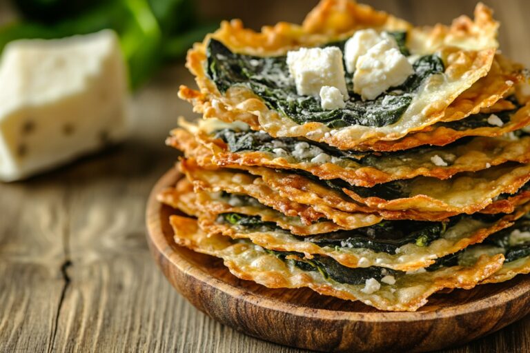 Mediterranean Spinach And Feta Cheese Crisps Recipe