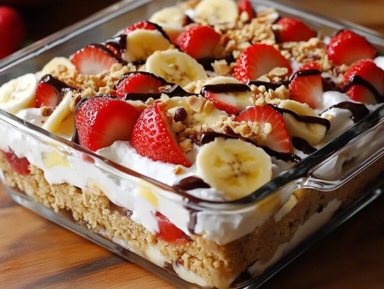 No-Bake Banana Split Cake Recipe