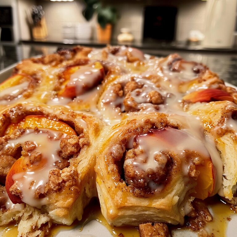 Peach Cobbler Cinnamon Rolls Recipe