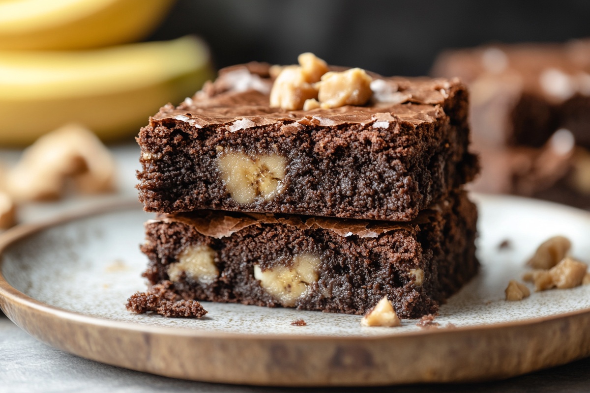 Healthy Banana Peanut Butter Brownies Recipe