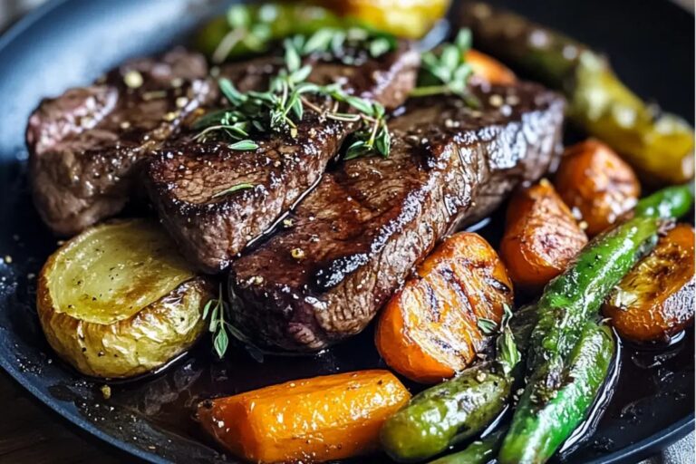 One Pan Balsamic Steak And Veggies Recipe