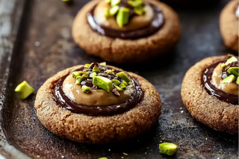 Chocolate Pistachio Cream Thumbprints Recipe