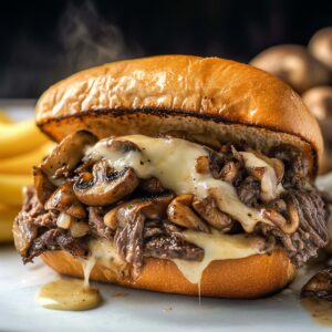 Philly Cheese Steak Sandwich With Mushrooms Recipe