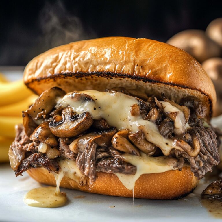 Philly Cheese Steak Sandwich With Mushrooms Recipe