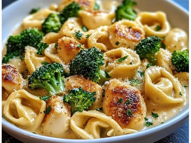 Creamy Garlic Parmesan Tortellini With Chicken & Broccoli Recipe