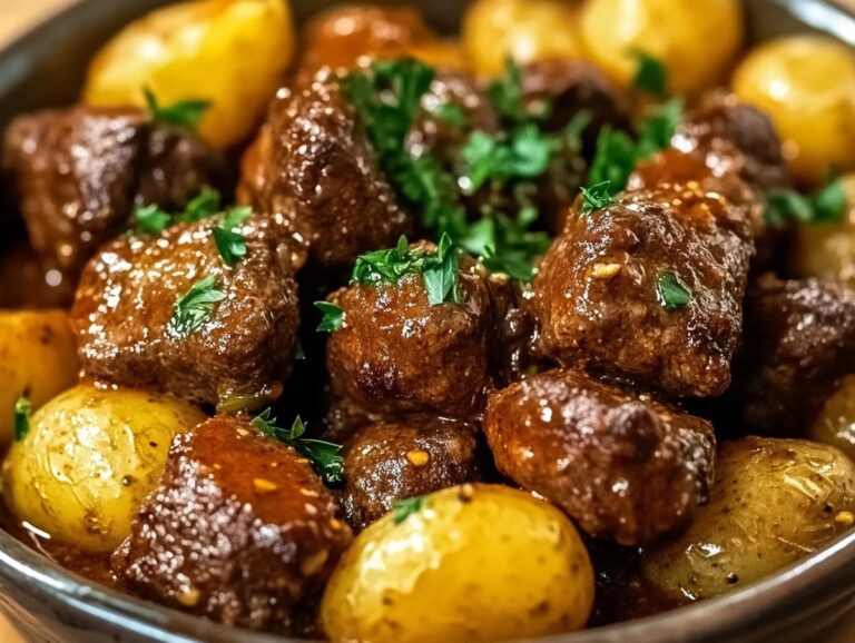 Butter-Seared Garlic Beef Bites And Potatoes Recipe