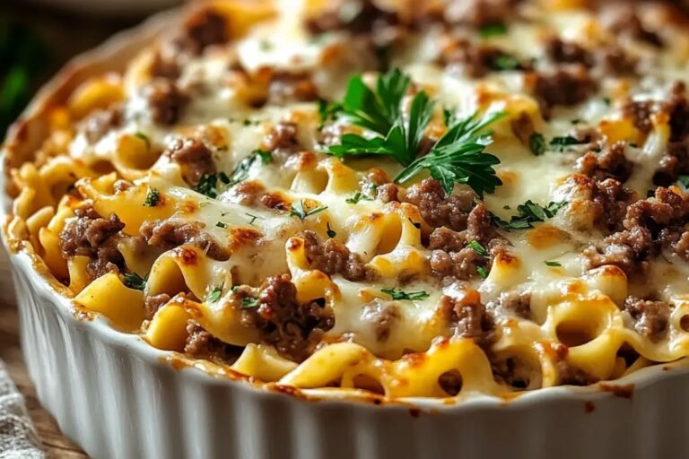 Cheesy Beef And Noodle Casserole Recipe