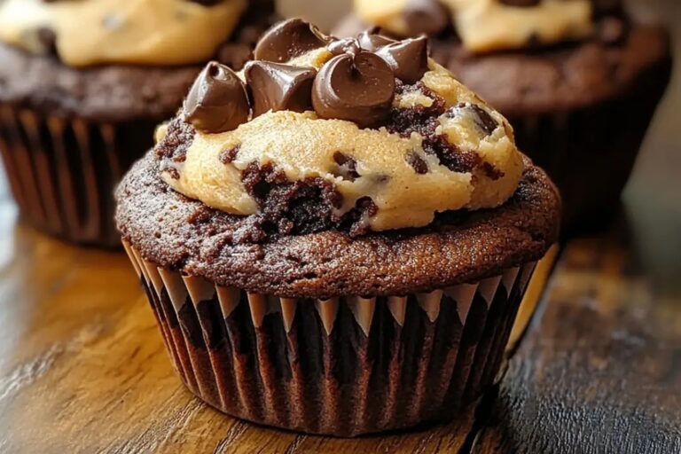 Brownie Stuffed Cookie Dough Cupcakes Recipe