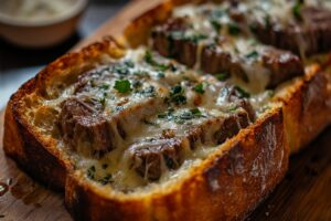 Steak Garlic Cheese Bread Recipe