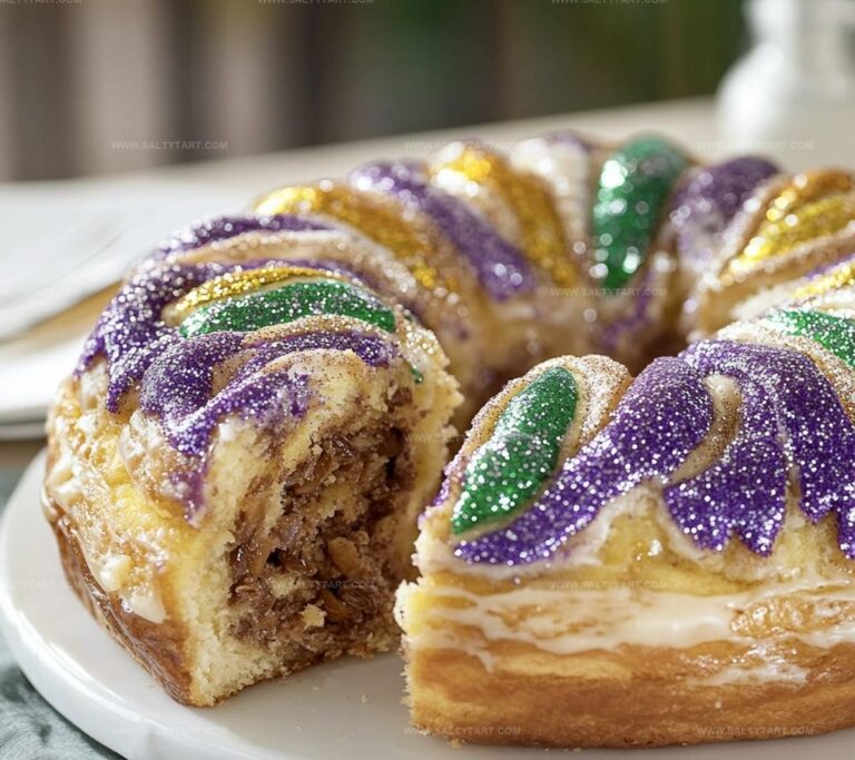 Mardi Gras King Cake With Cinnamon Filling Recipe