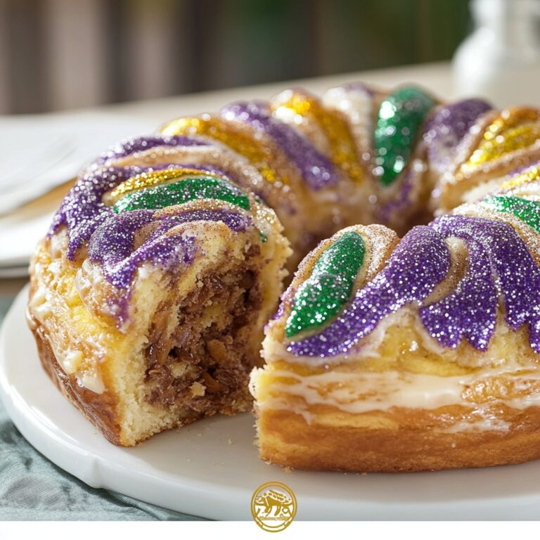 Mardi Gras King Cake With Cinnamon Filling Recipe