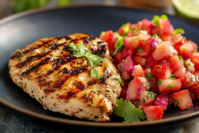 Cilantro Lime Grilled Chicken With Strawberry Salsa Recipe