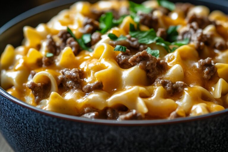 Easy Crockpot Cheesy Beef And Noodles Recipe