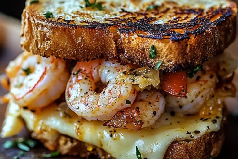 Ultimate Shrimp Grilled Cheese With Garlic Bread Recipe