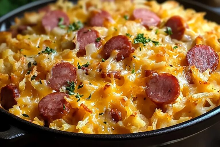 Cheesy Kielbasa Hashbrown Casserole (Dump Meal) Recipe