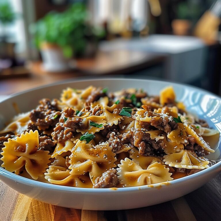 Cheesy Beef And Bowtie Pasta Recipe