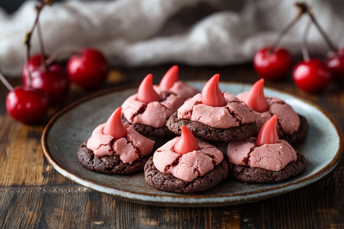 Chocolate Cherry Blossom Cookies Recipe