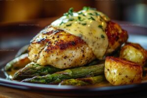 Honey Mustard Chicken With Roasted Asparagus And Cheese Recipe