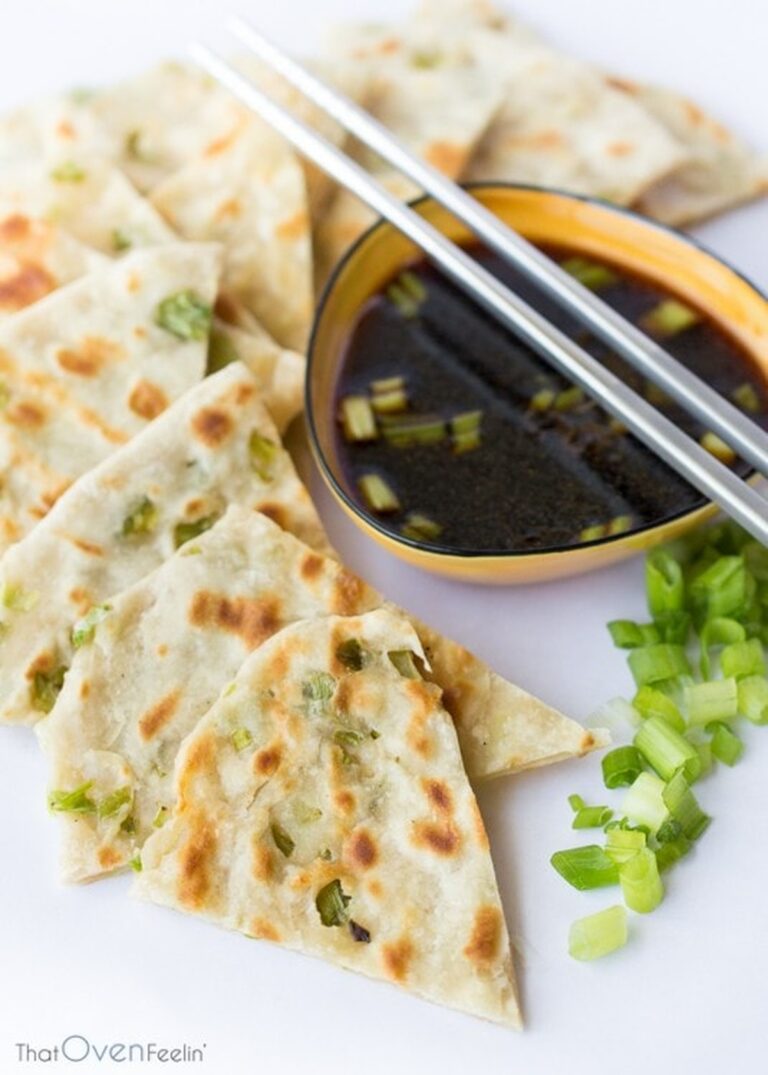 Scallion Pancakes With A Spicy Dipping Sauce Recipe