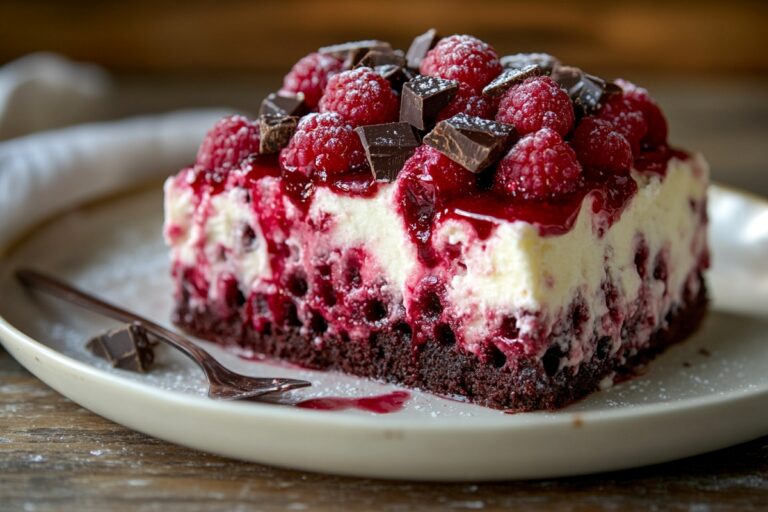 Raspberry Chocolate Poke Cake For Valentines Day Recipe