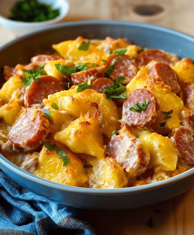 Crockpot Pierogi Casserole With Kielbasa Recipe