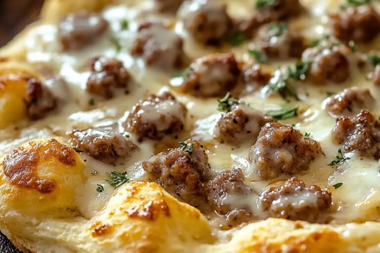 Biscuits And Sausage Gravy Breakfast Pizza Recipe