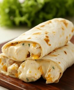Cheesy Garlic Chicken Wraps Recipe