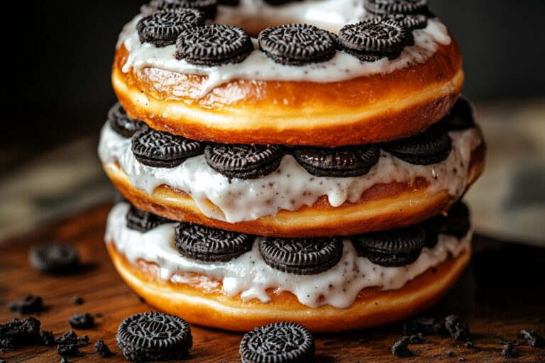 Oreo Cheesecake Stuffed Donut Burger Recipe