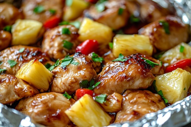 Teriyaki Chicken And Pineapple Foil Packets Recipe