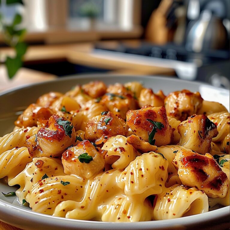 Garlic Butter Chicken Bites Pasta Recipe