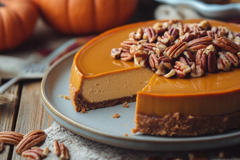 Vegan Pumpkin Cheesecake With Pecan Topping Recipe