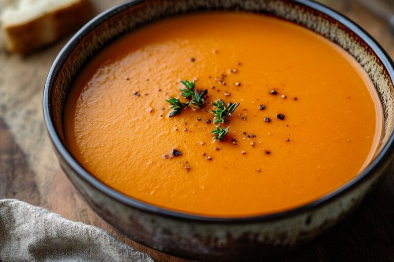 Creamy Roasted Tomato And Garlic Soup Recipe
