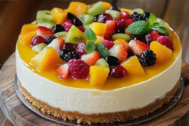 Tropical Fruit Salad Cheesecake Recipe