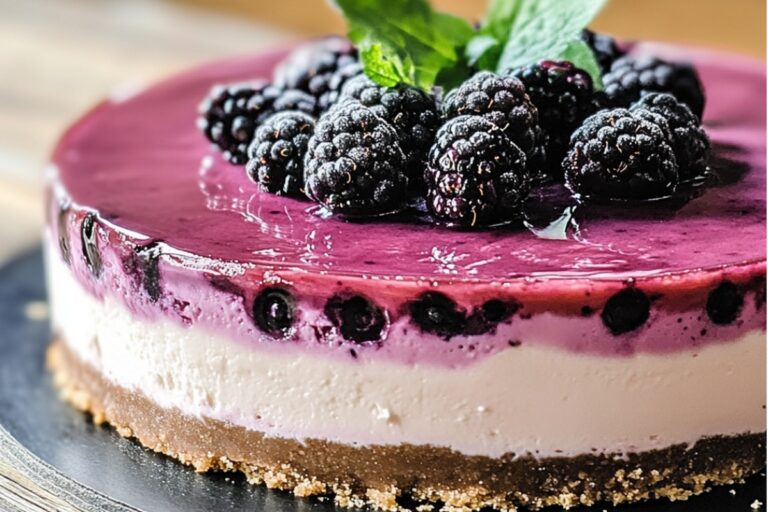 White Chocolate Blackberry Mousse Cheesecake Recipe