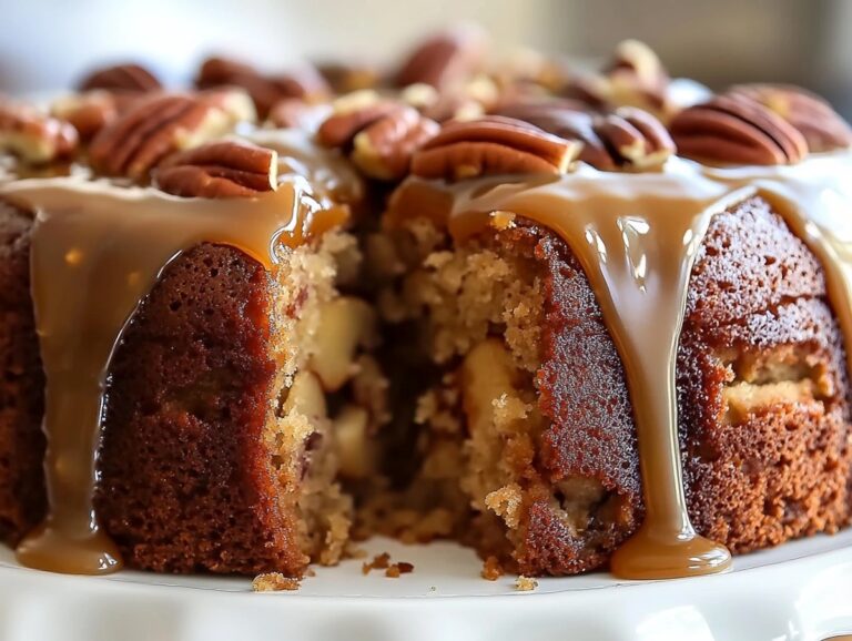 Apple Pecan Cake With Caramel Glaze Recipe