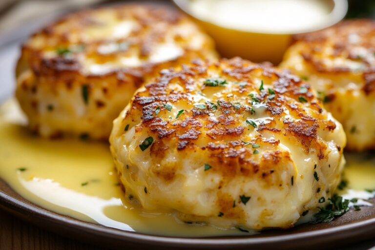 Cheddar Bay Crab Cakes With Lemon Butter Drizzle Recipe