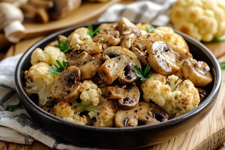 Garlic Mushrooms Cauliflower Skillet Recipe