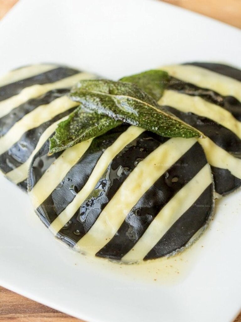 Striped Crab Ravioli With A Sage Butter Sauce Recipe