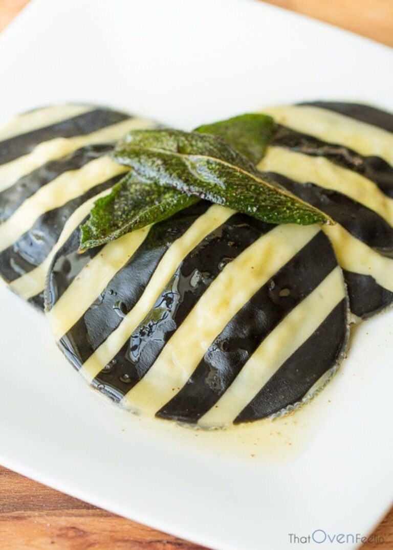 Striped Crab Ravioli With A Sage Butter Sauce Recipe
