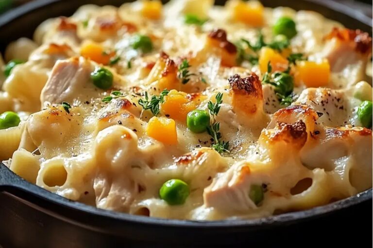 Creamy Chicken Pot Pie Pasta Bake Recipe