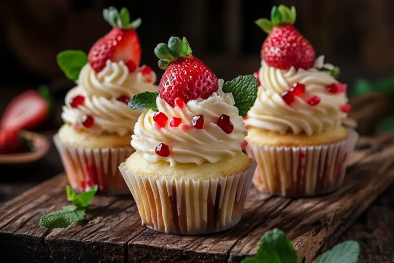 White Chocolate Strawberry Cupcakes Recipe