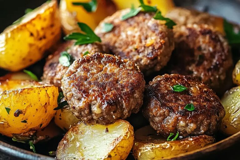 Mini Meat Patties With Pan-Fried Potatoes Recipe