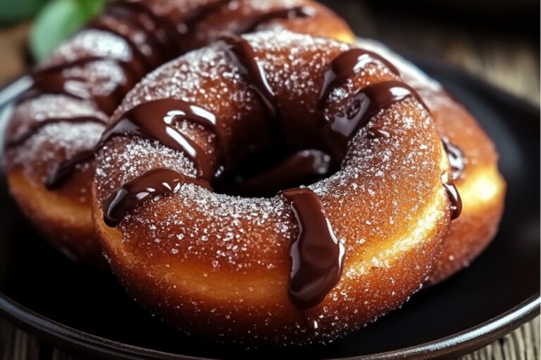 Cinnamon-Sugar Donuts Drizzled With Chocolate Recipe