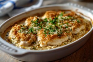 Baked Caesar Chicken With A Creamy Parmesan Sauce Recipe