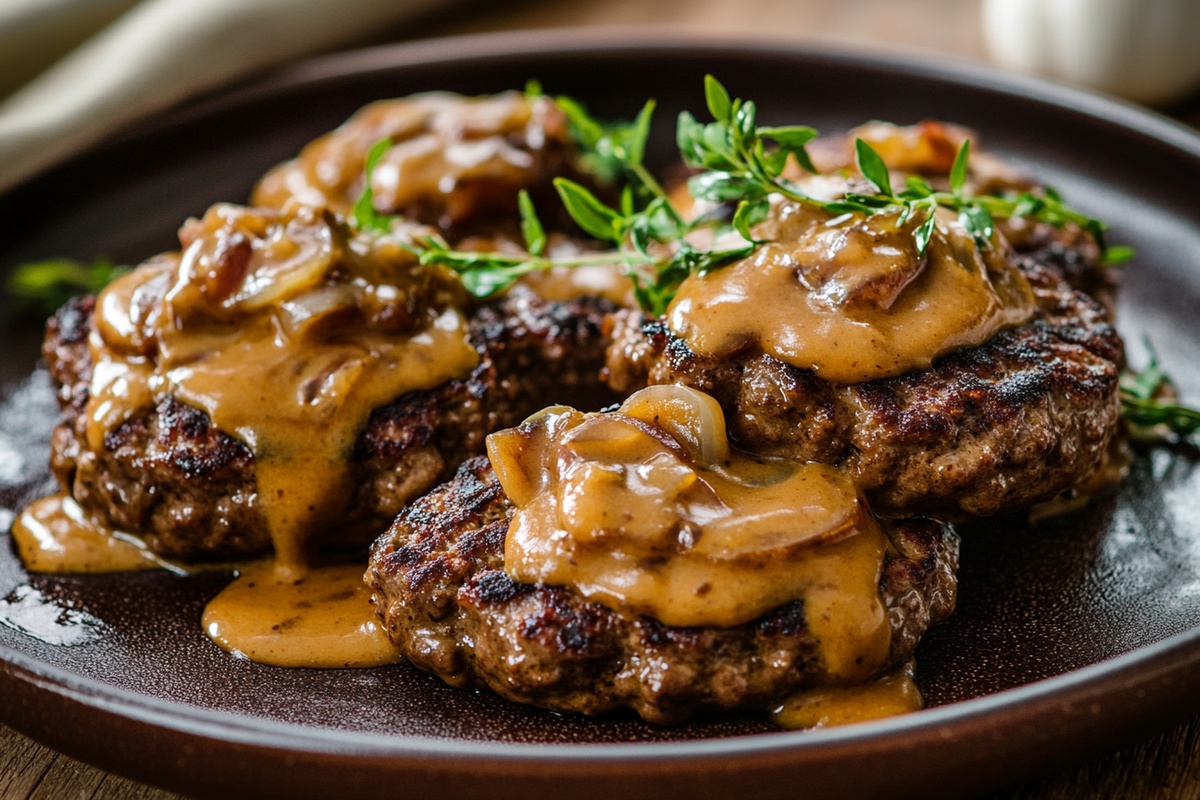 Hamburger Steaks With Onion Gravy Recipe